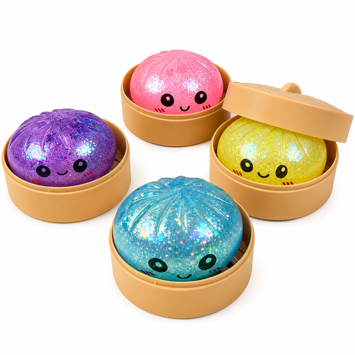 Jucărie Antistres Squishy Dumpling AT PERFORMANCE®, 10 cm, Gălușcă Moale din Silicon, cu Cutie și Culoare Surpriză