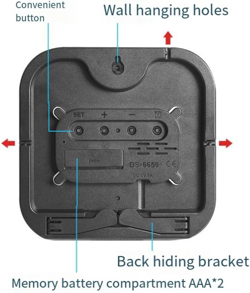 Ceas de perete digital cu telecomandă, AT PERFORMANCE®, data cronometrare, numărătoare inversă, verde