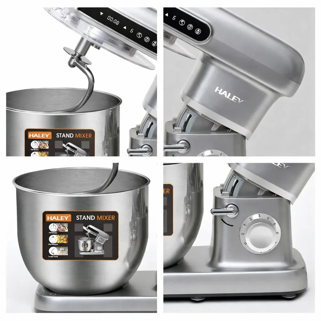 Mixer Planetar Profesional HALEY HY-2417, 2500W, Bol Inox 12L, 9+P Trepte, Touch Display