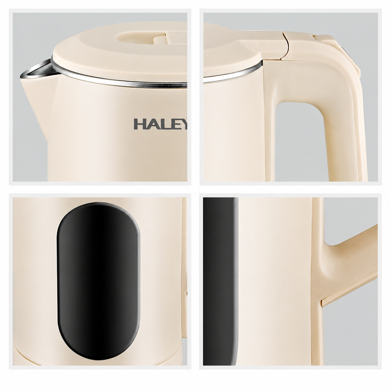 Fierbător Electric Haley HY-8913, 1.8L, 1500W, Inox SUS 304, Bază Rotativă 360°, Oprire Automată