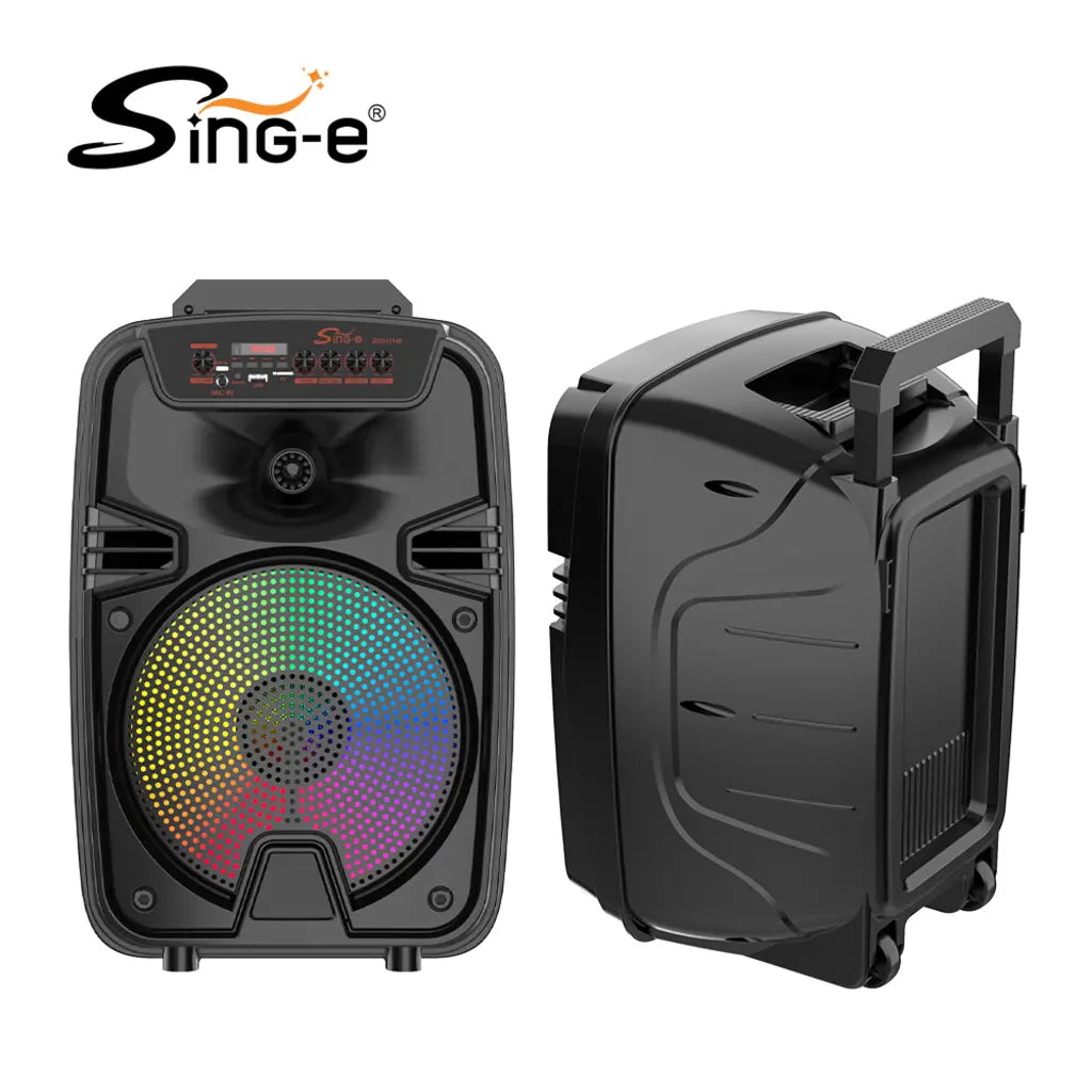 Boxă Portabilă Karaoke Sing-e ZQS12149, 12 Inch, 50W, Bluetooth 5.3, Acumulator 3000mAh, RGB LED, USB/TF/FM, 2 Microfoane Incluse, Telecomandă