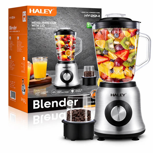 Blender Multifuncțional HALEY HY-2941, 1000W, Bol Sticlă 1.5L, 2 Viteze + Râșniță