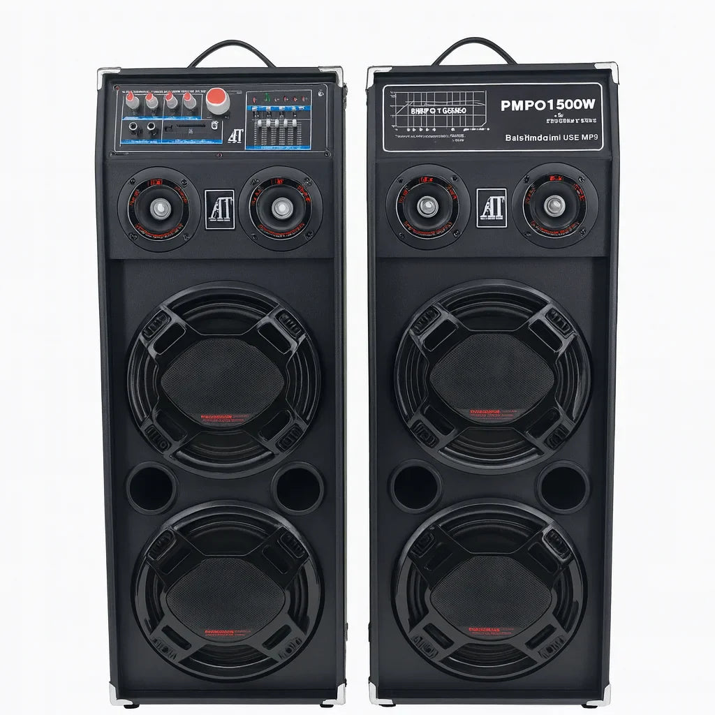 Boxe Profesionale AT Performance AT-2304, 1500W, Bluetooth, USB, FM, Microfon Wireless