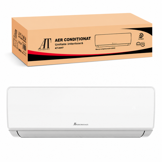 Aer Condiționat Inverter 12000 BTU, R32, Compresor GMCC/GREE, Răcire & Încălzire, Kit Instalare Inclus, Telecomandă LCD