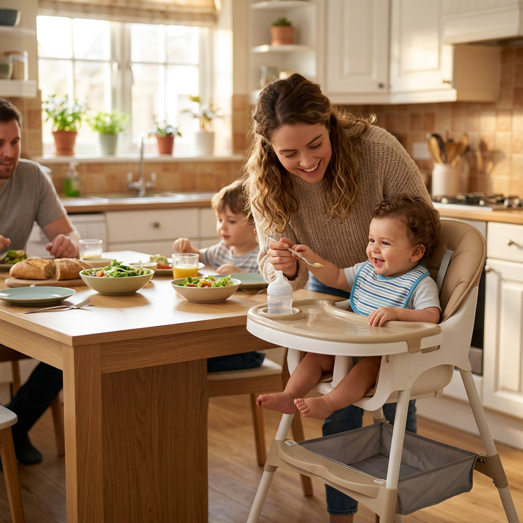 Scaun de masă pentru bebeluși KIDOO KD-44, cu centură de siguranță în 5 puncte