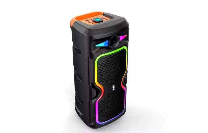 Boxa Portabila AT PERFORMANCE®, cu Lumini RGB, cu Maner, Putere 200W, MP3, USB, Bluetooth, TF, WIFI, Slot Microfon, Karaoke, Acumulator, Negru