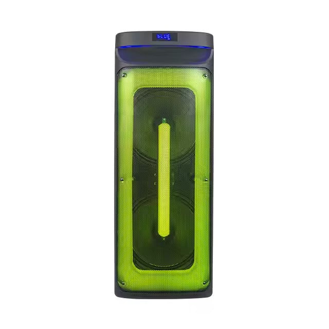 Boxă Portabilă AT PERFORMANCE® 12100W cu Lumină RGB, Bluetooth, USB, Karaoke, MP3, TF, WiFi, Acumulator și Mâner – Woofer 10", Neagră