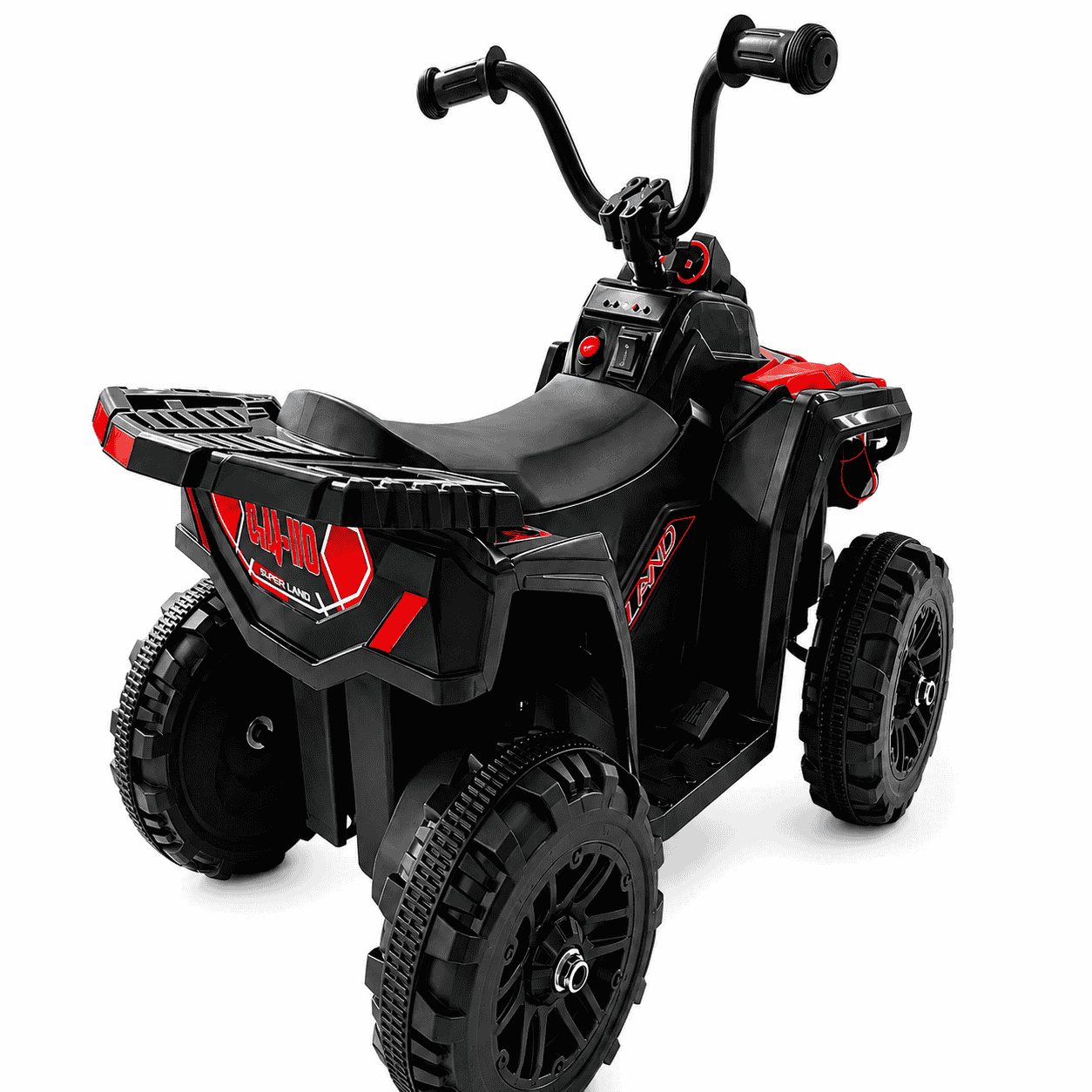 ATV Electric KIDOO pentru Copii 6V, Motor 380, Faruri LED, Pornire cu Buton, Design Off-Road, Roșu