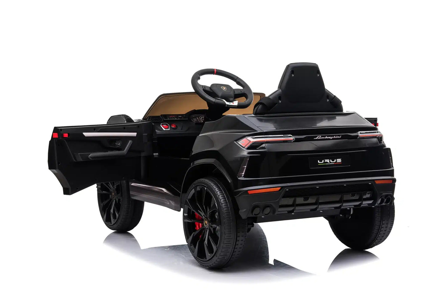 Mașinuță electrică Lamborghini Urus oficial licentiata, KIDOO, 37–96 luni, 12V 4.5Ah, 2 motoare 25W, telecomandă 2.4G, volan multifuncțional cu muzică, MP3, USB, TF, FM Radio, 105×65×52 cm