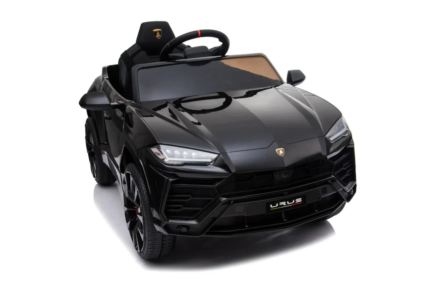 Mașinuță electrică Lamborghini Urus oficial licentiata, KIDOO, 37–96 luni, 12V 4.5Ah, 2 motoare 25W, telecomandă 2.4G, volan multifuncțional cu muzică, MP3, USB, TF, FM Radio, 105×65×52 cm