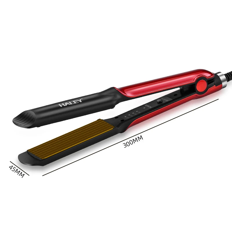 Placă de creponat părul HALEY HY-3006 Wave Splint, 45W, 4 trepte de temperatură, încălzire rapidă, 2 în 1 – îndreptare și onduleuri naturale