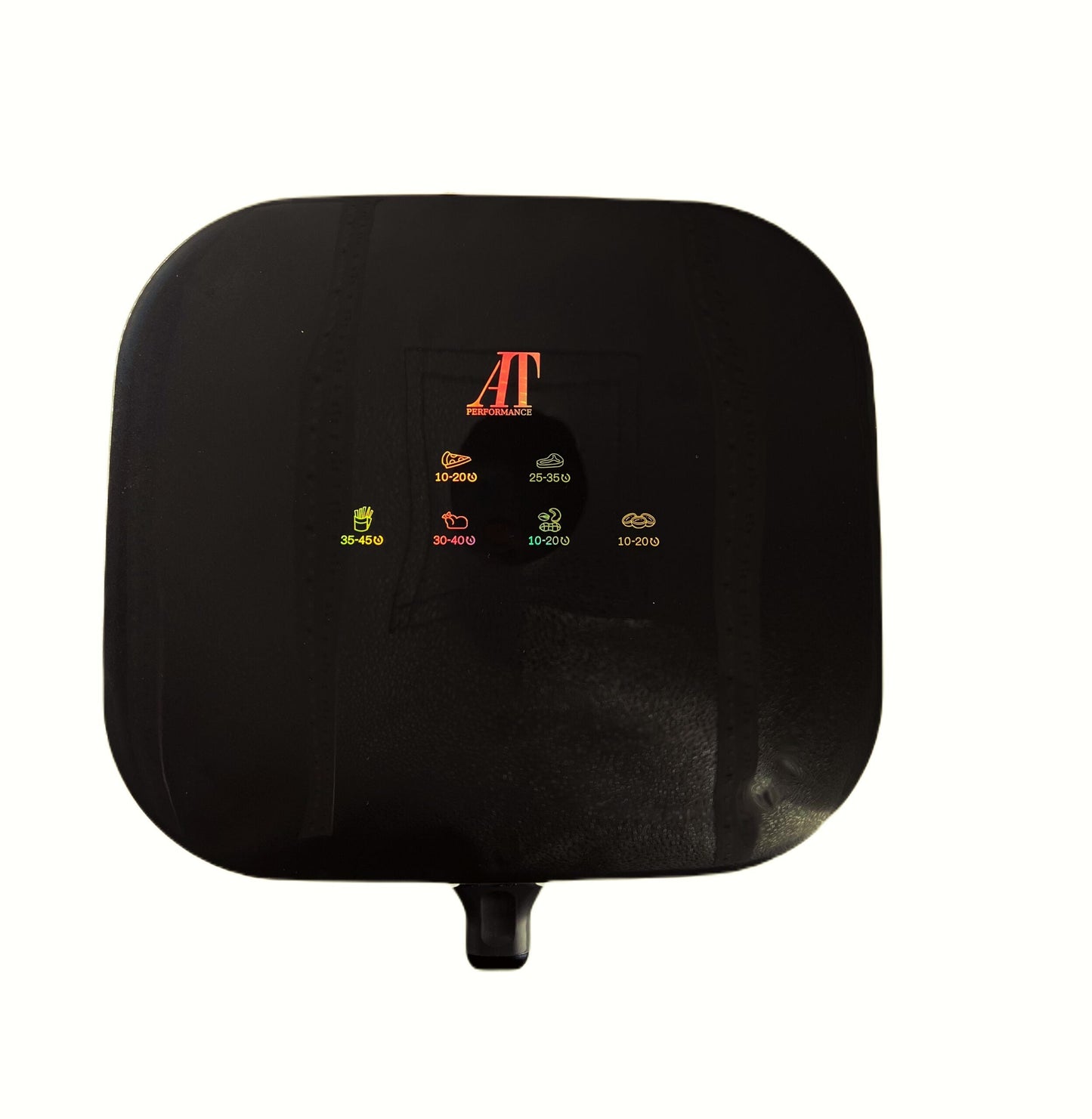 Friteuza cu Aer Cald AT PERFORMANCE®, cu geam, capacitate 10 L, display digital, Control touch 6 fFunctii de gătire presetatefunctie de mentinere la cald, pot detasabil, curatare usoara, Negru+ CADOU 50 HARTII DE COPT