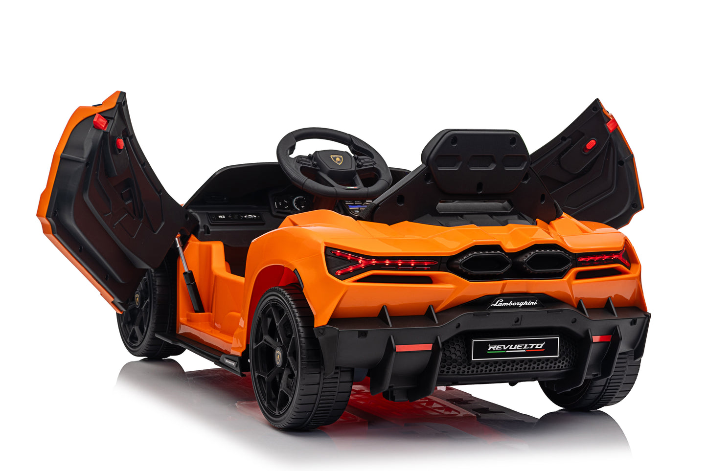 Lamborghini Revuelto – Mașinuță electrică oficial licențiată pentru copii (12V, 2 motoare de 390)