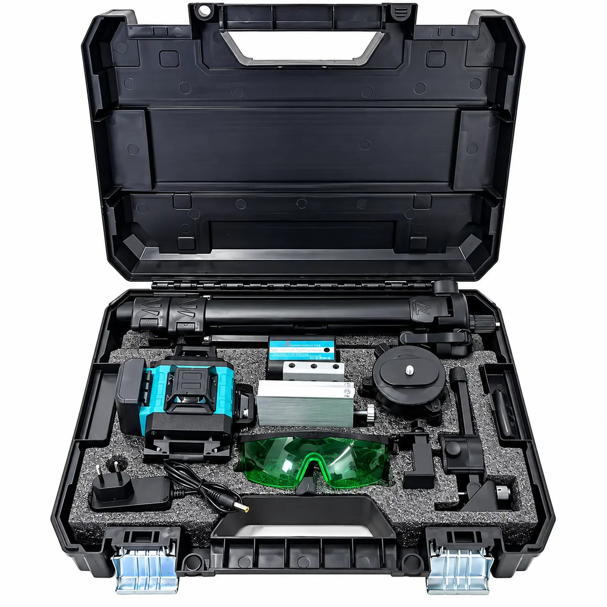 Nivel laser 4D cu 16 linii, AT PERFORMANCE®, 360°, Platforma de ridicare, cu autonivelare, Telecomanda, Lumina verde, Trepied 95 cm