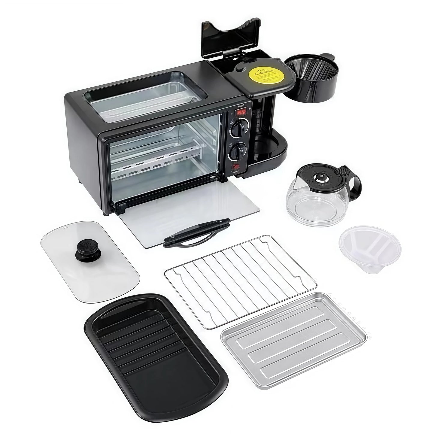 Cuptor Electric 3 în 1 cu Cafetieră Integrată, Grill și Timer – 2000W