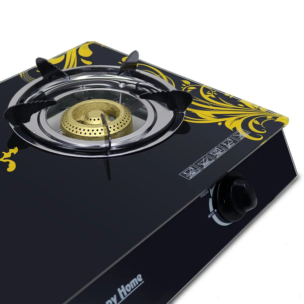 Aragaz cu 2 arzătoare pe gaz AT PERFORMANCE – Design din sticlă temperată, aprindere electrică și funcție Multi-Cooking