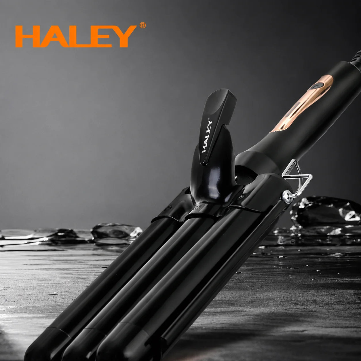 Ondulator De Păr Triplu Haley HY-3502, 70W, Ceramică Cu Turmalină, Pentru Bucle Și Valuri