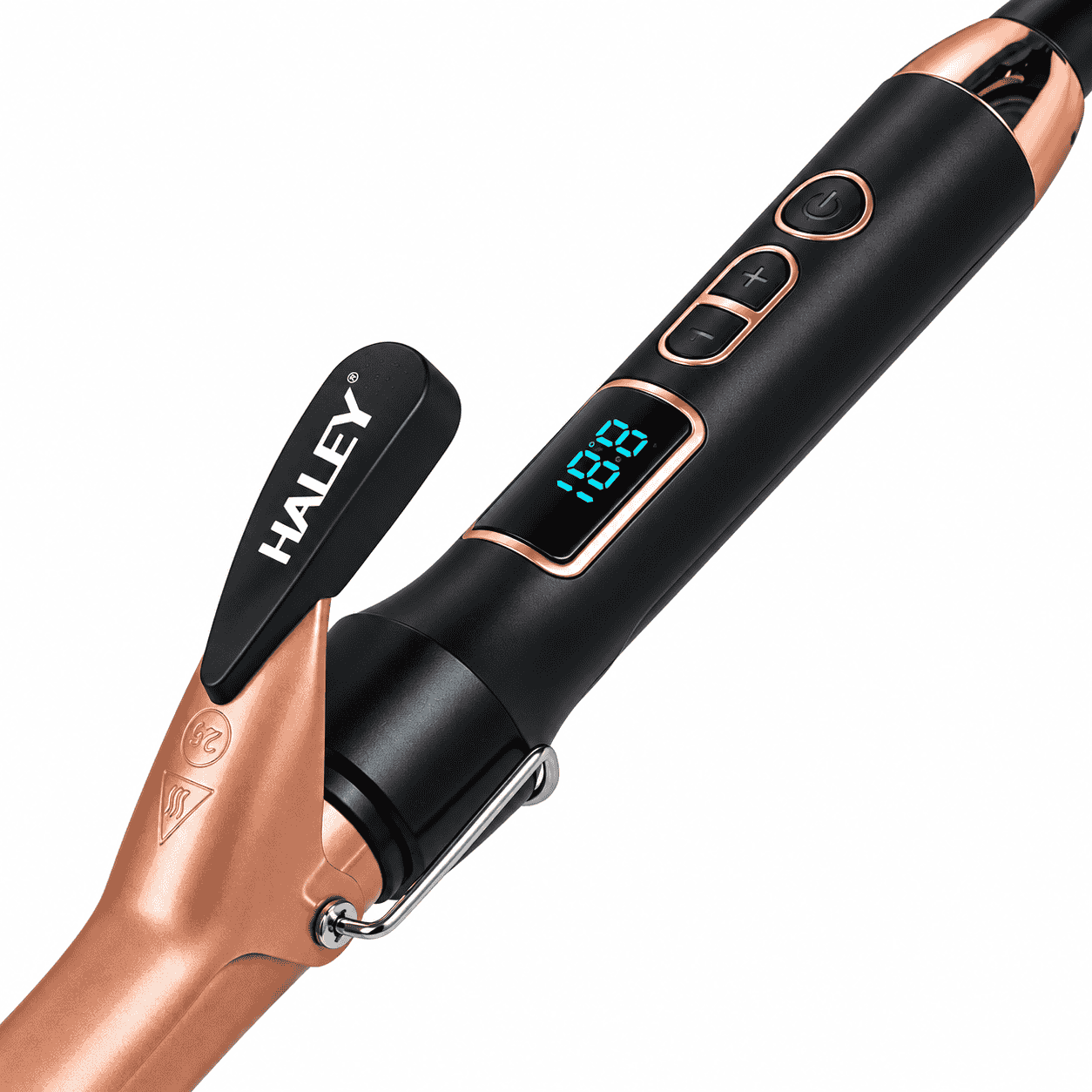 Ondulator de Păr HALEY HY-3503, 55W, 160–220°C, Ceramică cu Turmalină, Afișaj Digital, Încălzire Rapidă, Rose Gold/Negru