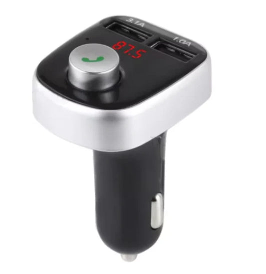 Modulator auto A20, Audio, mp3 player, dual USB, 3.1A, Bluetooth, FM, negru cu argintiu