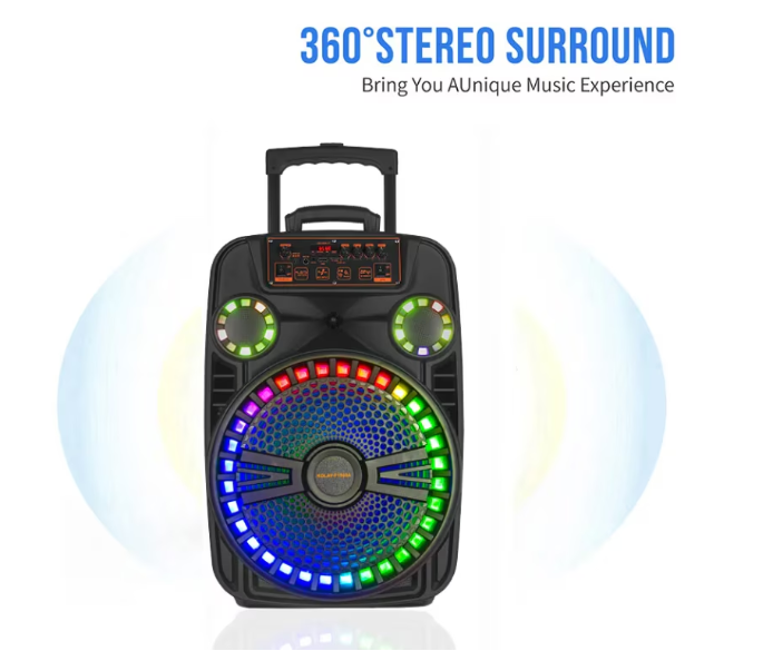 Boxa portabila bluetooth kolov F-1508A, USB, Radio FM, microfon, joc de lumin RGB