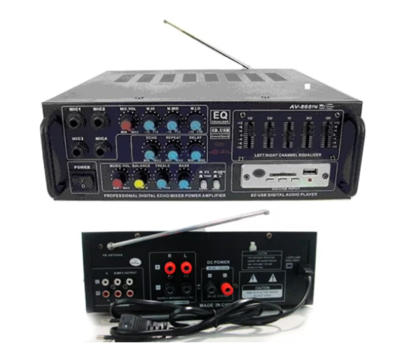 Amplificator audio Boxe, 2x40W AV868FM, cu MP3-player si radio FM incorporat