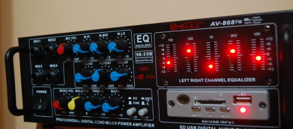 Amplificator audio Boxe, 2x40W AV868FM, cu MP3-player si radio FM incorporat