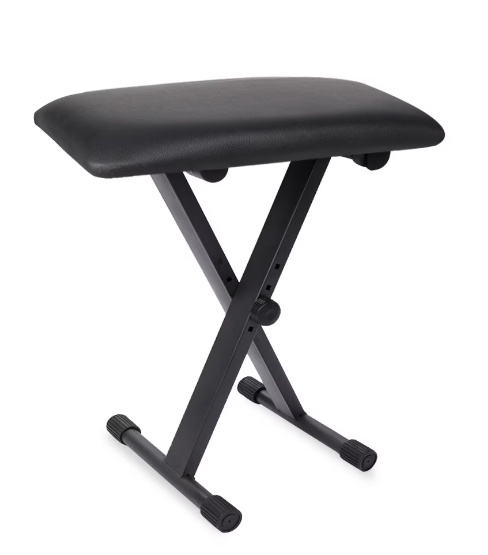 Scaun pentru clapa pian reglabil pliabil, Daladen, At Performance, cu Inaltime Reglabila, Confort Sporit, Design Stabil, 41-46 cm, Metal, Negru
