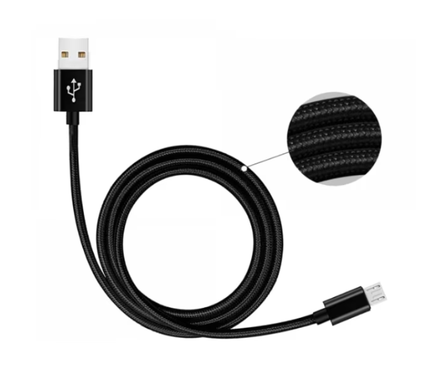 Cablu de incarcare si date Micro USB, Lungime 2 m, Conector 2 USB 2.0, Negru