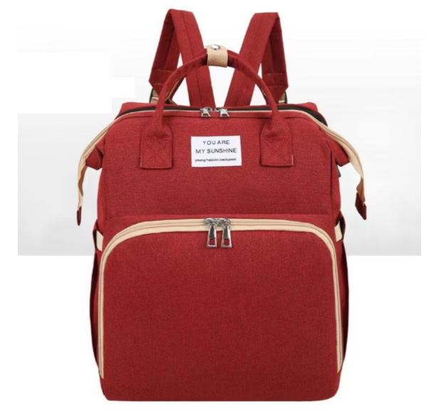 Rucsac 3-in-1 pentru bebelusi, cu spatiu pentru schimbat scutece pliabil integrat, At Performance, impermeabila, 39x30x18cm, Rosu