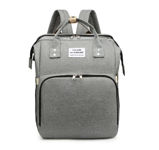Rucsac 3-in-1 pentru bebelusi, cu spatiu pentru schimbat scutece pliabil integrat, At Performance, impermeabila, 39x30x18cm, Gri