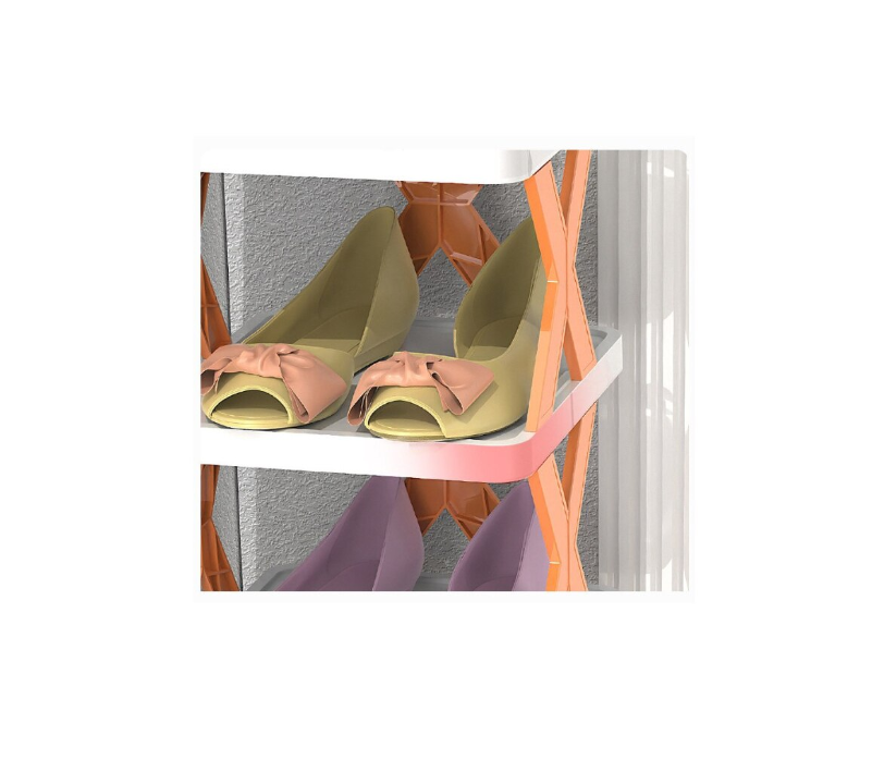 Pantofar, AT PERFORMANCE®, cu 6 rafturi, modular, alb / Portocaliu