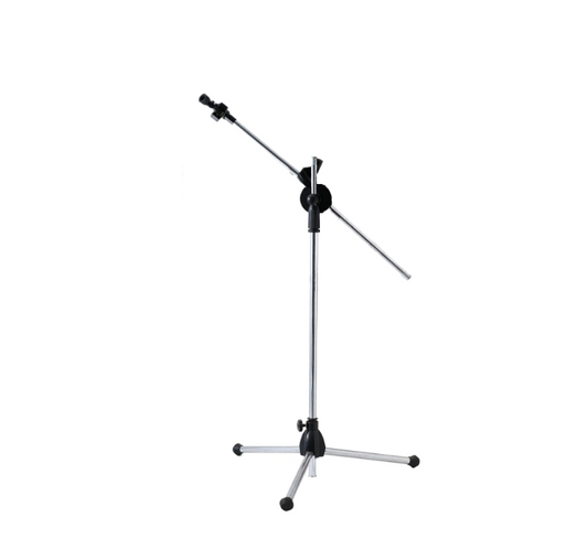 Stativ pentru Microfon Profesional AT PERFORMANCE® – Reglabil pe Înălțime, Metalic, 200 cm, Negru/Argintiu