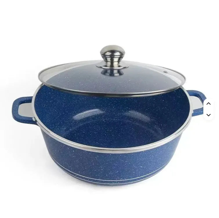 Set Premium 10 Piese AT PERFORMANCE – Oale cu acoperire din marmură și capace din sticlă semitransparentă, 5 dimensiuni pentru gătit versatil