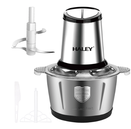 Tocator Universal Electric HY-1220 pentru Carne si Legume, Capacitate 2L, Bol Inox, 4 Lame Premium din Otel Inoxidabil, Motor Puternic 1000W