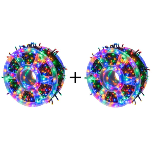 Pachet 2 Bucăți – Instalație Crăciun Liniară 100m, 480 LED-uri, 8 Jocuri Lumini, Multicolor, AT PERFORMANCE®