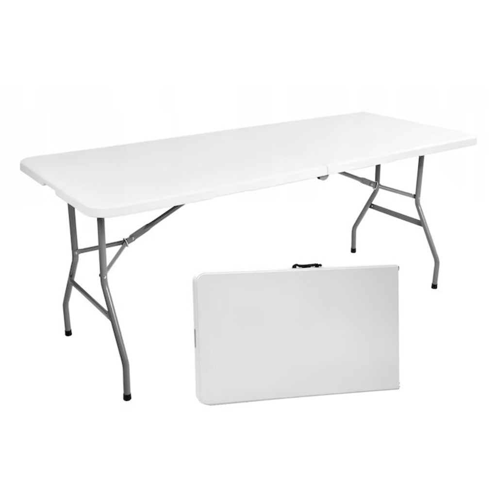 Masa plianta dreptunghiulara politilena, AT PERFORMANCE®, sigurante speciale, cadru din otel, maner transport, sustine 100 kg, 180 x 72 x 70 cm