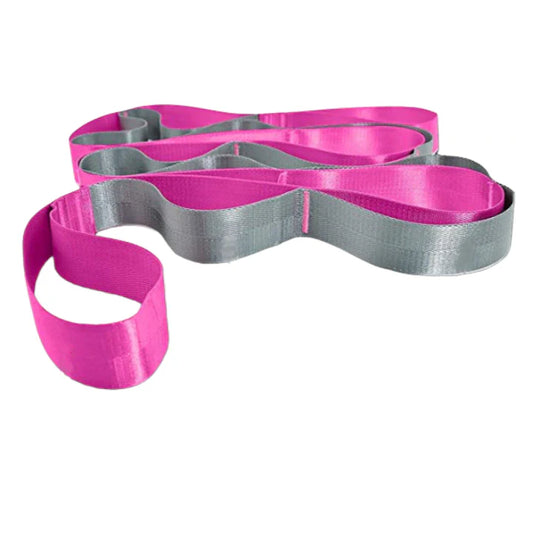 Curea AT PERFORMANCE®, pentru yoga, pilates, gimnastica, cu 14 bucle, neelastica, Mov.