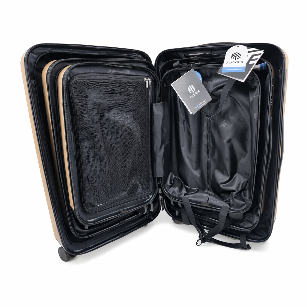 Set 3 Valize Rigide ABS cu Roți 360° – Mare 73 cm, Medie 65 cm, Cabină 55 cm