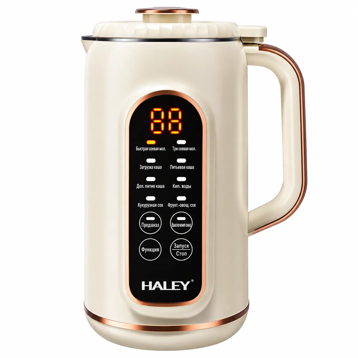 Aparat Multifuncțional pentru Prepararea Laptelui Vegetal și de Soia HALEY® HY-2721, 1800 ml, Putere Mixare 500W, Încălzire 1000W, 8 Funcții, Panou Tactil, Timer 12 Ore, Autocurățare