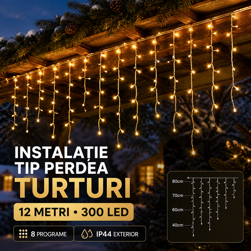 AT-2128 – țurțuri LED montați la exterior