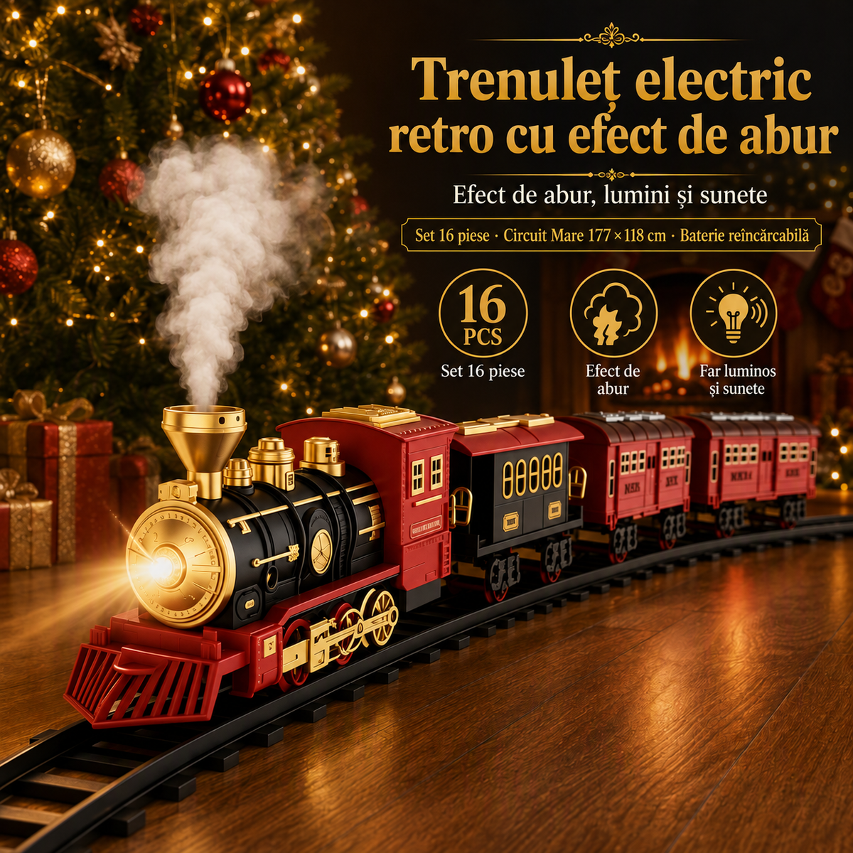 AT-2134 – trenuleț într-un decor de Crăciun