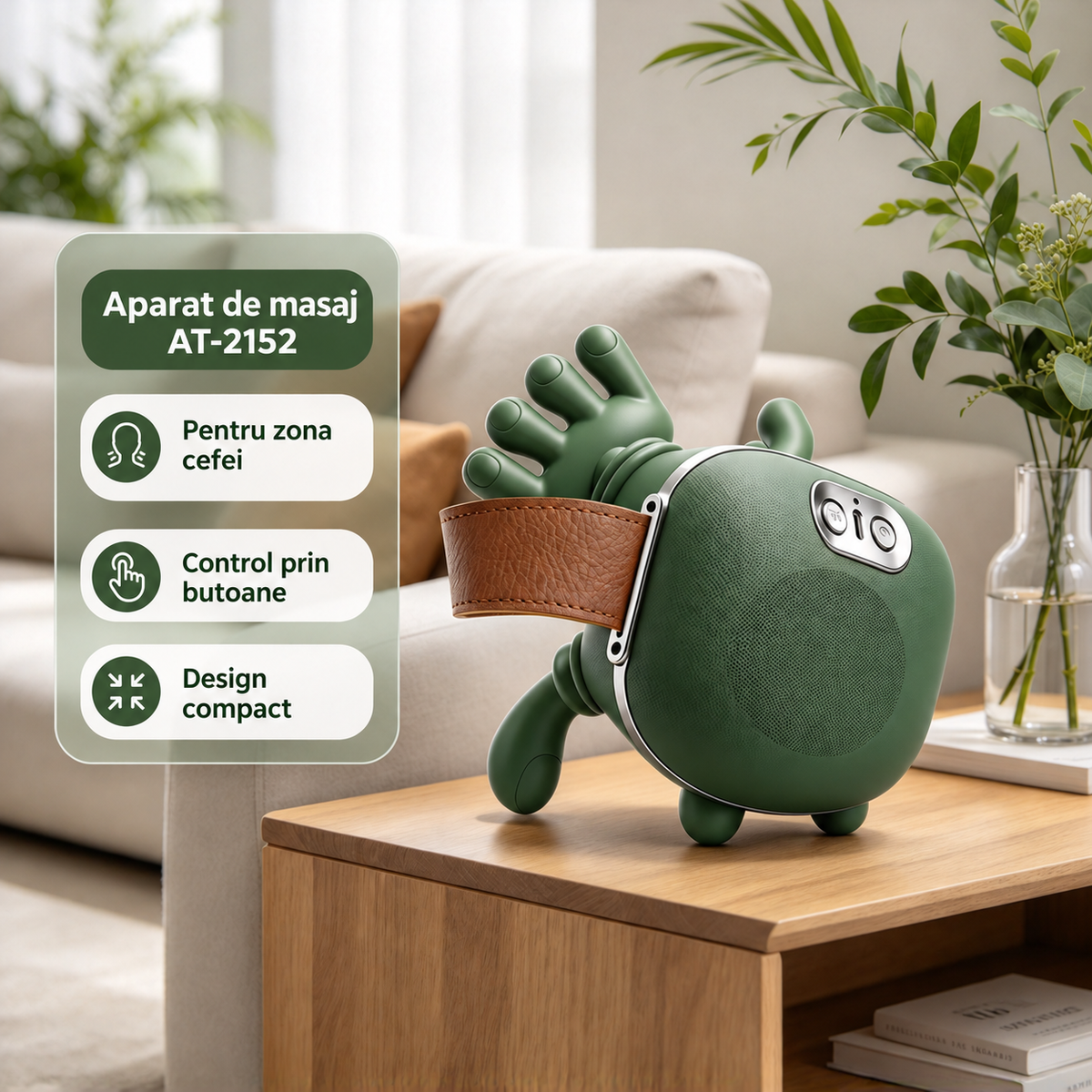 AT-2152 – aparat de masaj într-un decor de living