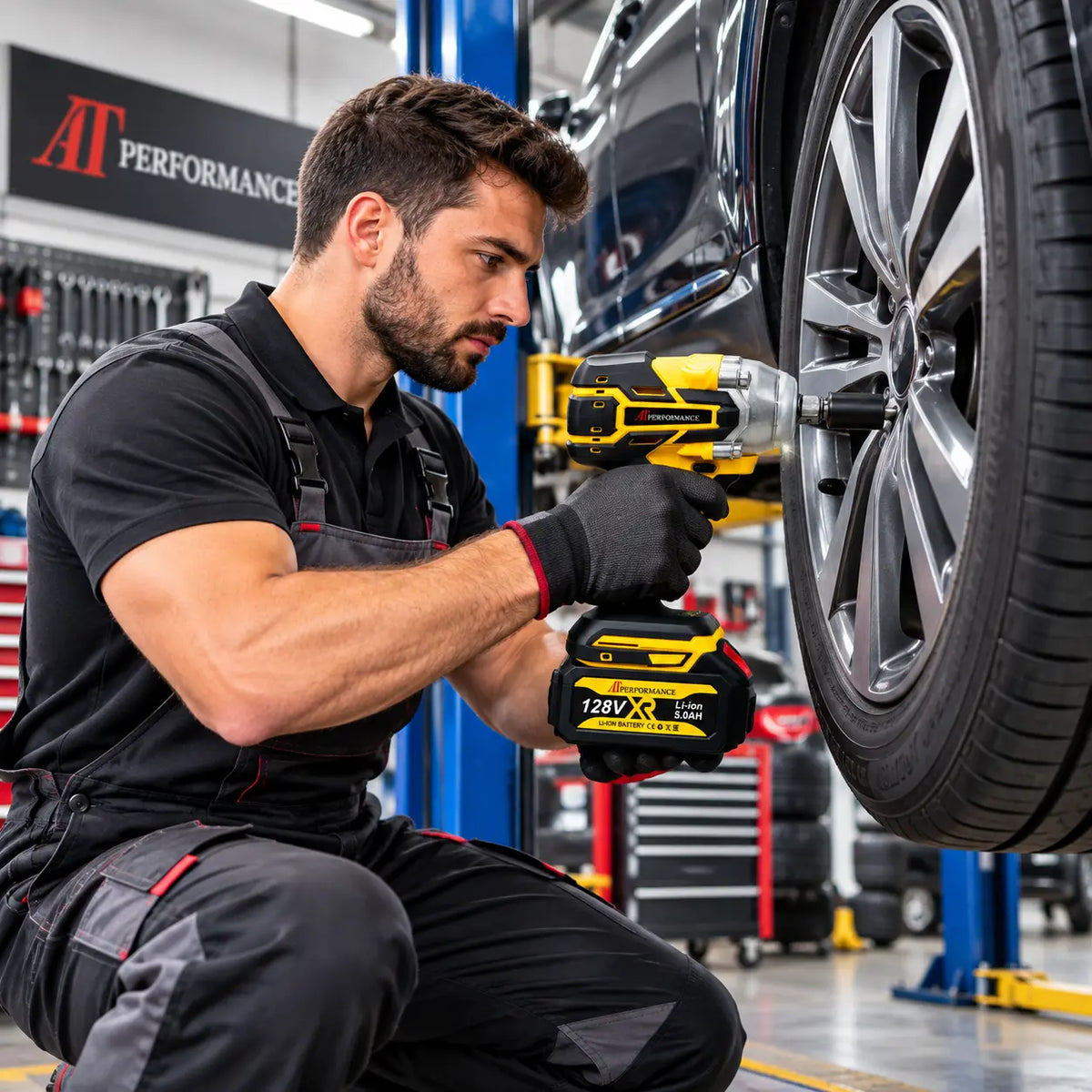 Mașină de Înșurubat cu Impact AT PERFORMANCE® 850Nm, 128V, 2 Acumulatori 5Ah, Set 40 Accesorii, Valiză Transport