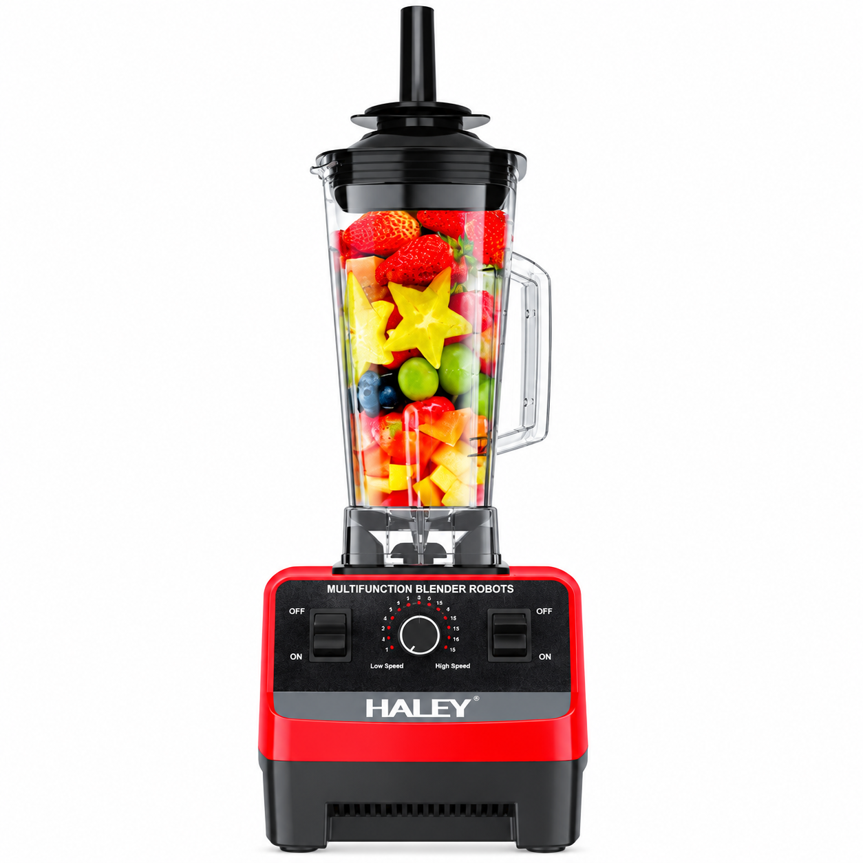 Blender Multifuncțional HALEY HY-2704, 4800W, 15 Viteze, Vas 2.5L, Funcție Pulse, Lame din Oțel Inoxidabil, Zdrobire Gheață
