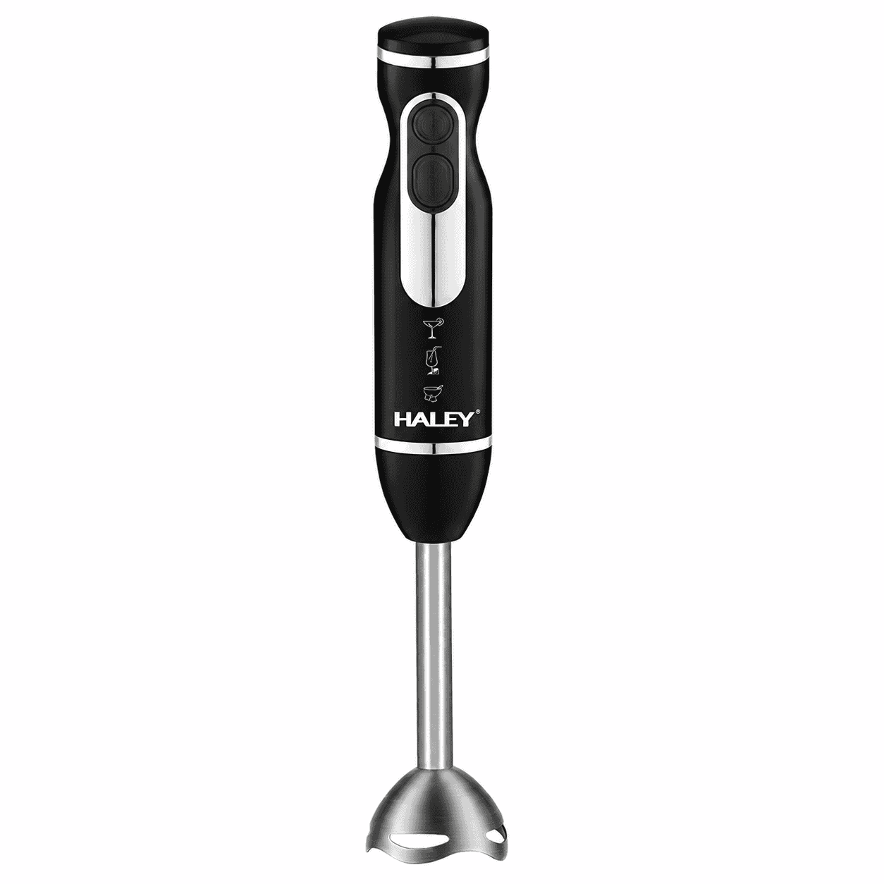 Blender Vertical De Mână Haley HY-1114, 1200W, 2 Viteze, Lame Din Oțel Inoxidabil, Funcție Anti-Stropire, Negru/Argintiu