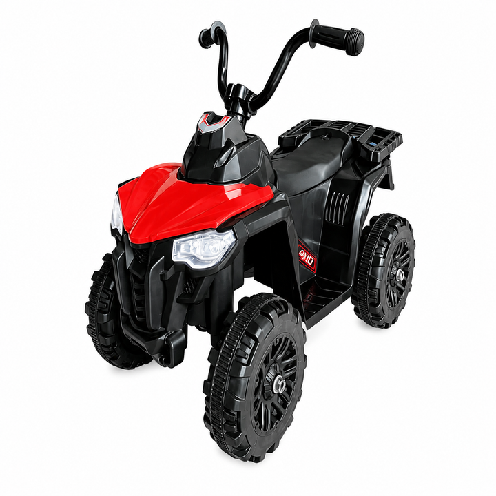 ATV Electric KIDOO pentru Copii 6V, Motor 380, Faruri LED, Pornire cu Buton, Design Off-Road, Roșu