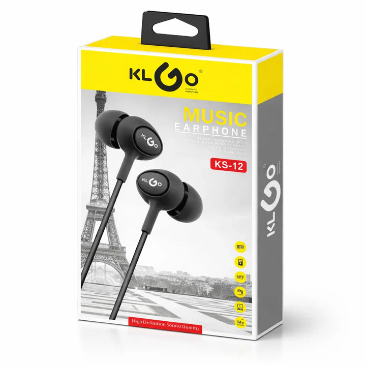 Căști In-Ear KLGO KS-12 cu Microfon și Jack 3.5mm – Sunet Hi-Fi & Izolare Zgomot