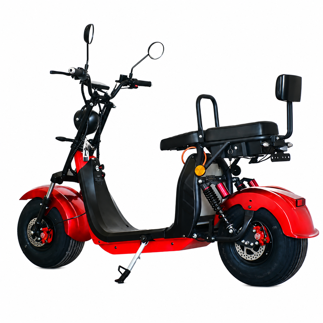 Scuter Electric 2 Persoane, Viteză Limitată 25 km/h – Fără Permis, Viteza maxima 25km/h, Autonomie 45 km, Motor 1500W, Baterie 20Ah, Suspensie Hidraulică, COC Inclus