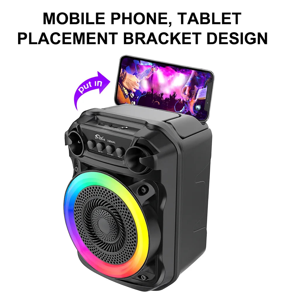 Boxă Portabilă  AT Performance, 6.5" Super Bass, Microfon Inclus, 1800 mAh, LED RGB