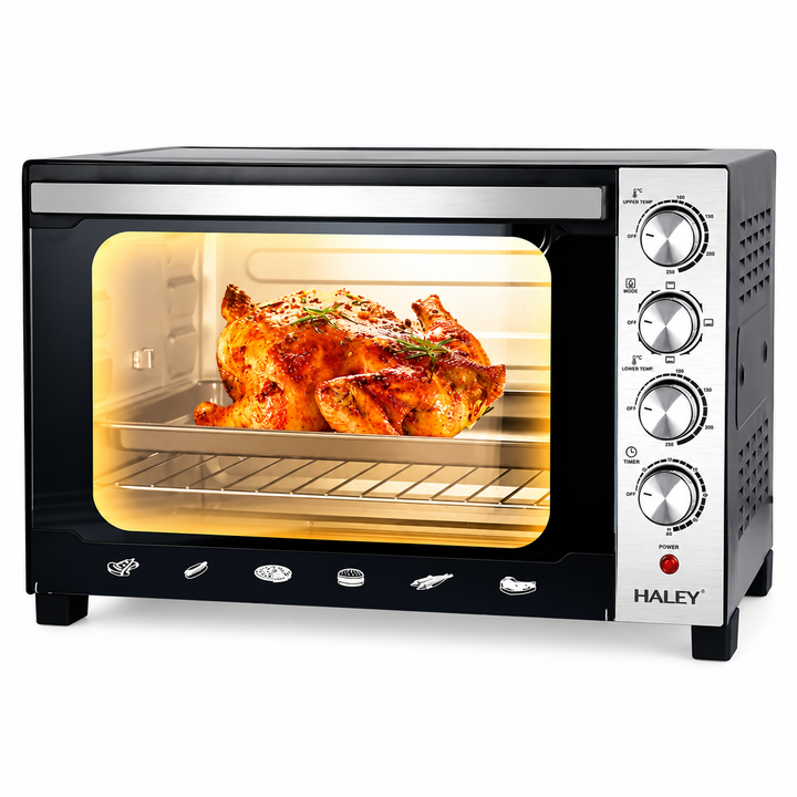 Cuptor electric HALEY HY-5160, 60L, 2800W, negru și argintiu